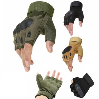 Tactical Cycling Half Finger gloves Combat Fingerless Hard Carbon Knuckle Gloves For Outdoor sports