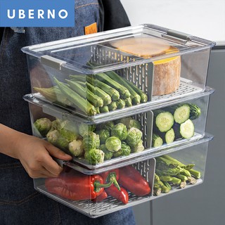 Uberno Multifunctional Refrigerator Organizer with Fridge Fruit Food Storage with Lid Container