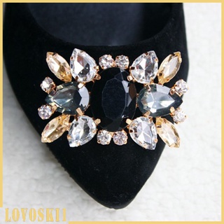 【Stock】 Women\'s Rhinestones Crystal Wedding Party Shoes Decorative Clips Shoe Patch
