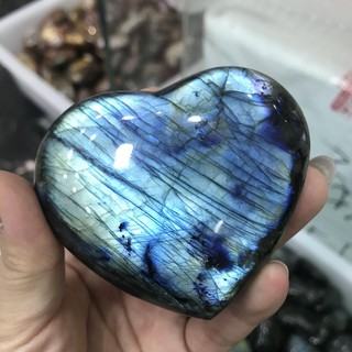 1pc natural high quality labradorite heart gemstone quartz crystal heart with flashy