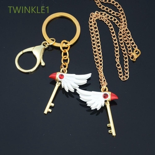 TWINKLE1 Manga Key Chain Wings Card Captor Cosplay Props Magic Stick Necklace Key Ring KINOMOTO SAKURA Anime Fashion Animation Bird Pendant Girls Gift