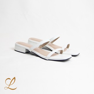 Kate 1" low heels sandals White | LIGAYA