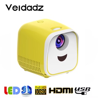 VEDADZ Tiny Portable L1 Projector Supports 1080p Full HD Movie Playback 1000 Lumens Home