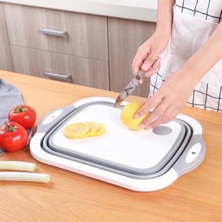 Multifunction Collapsible Chopping Board Strainer Vegetable Basket Portable Wash