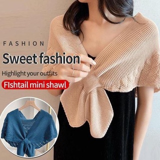 ♛Summer Fishtail Mini Shawl air conditioned room Shoulder Protect Clothes