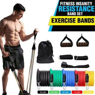 Unisex Resistance Bands Set Elastic Fitness Workout Exercise Equipment