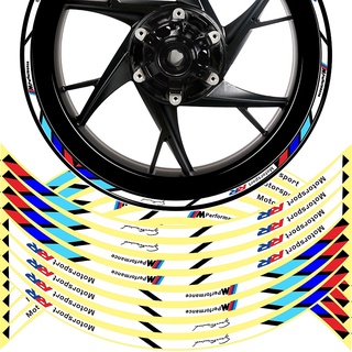 【Stock】 16PCS 17/18 inch Motorcycle Reflective Rim Wheel Decals MotorsportRR Wheel hub Stickers for