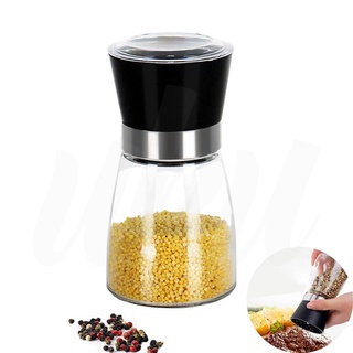 Manual Pepper Grinder Glass Salt Pepper Mill Grinder Spice Grinding Bottle