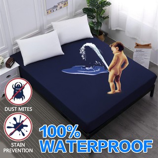 Waterproof Mattress Protector Cover with Fully Garterized Bed Sheet Cover Single Full Queen King Bed