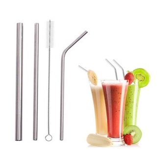 【BEST SELLER】 Stainless steel straws Metal beverage straws 4 piece