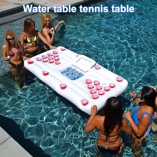Beer Table Inflatable Floating Drainage Table Tennis Game Table Inflatable 28 Cup Hole Floating Row