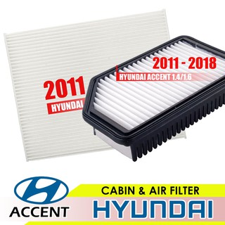 Hyundai Accent Set of Cabin Air Filter and Engine Airfilter 2011-2018