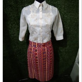 Filipiniana Terno/Batik skirt/Ladies barong/Organza (1)