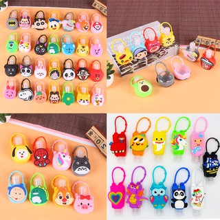 20 style Portable cartoon silicone disposable hand sanitizer hanging sleeve Hand sanitizer Holder