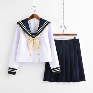 New Arrival Japanese School Uniform 2021 Hot White Shirt Pleated Skirt JK Uniforms Cute High School