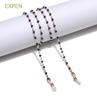 EXPEN Simple Kid Eyeglasses Chain Anti-lost Sunglasses Lanyards Pearl protection Chains Trendy Neck Straps Children Crystal Bead Face Necklace Chian Alloy protection Cord Holders/Multicolor