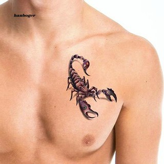 HBGR_Men Fashion Cool Funny 3D Scorpion King Temporary Waterproof Tattoo Sticker