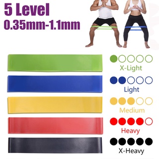 5 Colors Yoga Resistance Rubber Bands Indoor Outdoor Fitness Equipment 0.35mm-1.1mm Pilates Sport