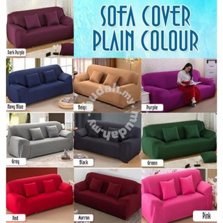 Sofa Cover Stretch Expandex Plain Multi color Protector 1/2/3/4 Seater