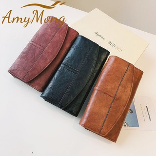 Vintage Trifold Wallet Women Fashion Long PU Leather Wallet Female Clutch Coin Purse Hasp Female Pho (4)