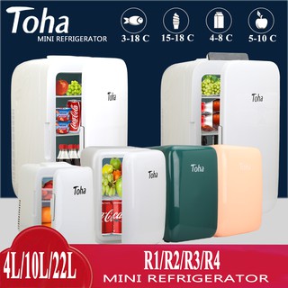 Toha Mini Fridge Refrigerator Mini Ref Household and Car Mini Refrigerator 4L/10L/22L
