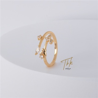 TBK Special Offer 18K Gold Cubic Zirconia Butterfly Accessories Ring For Women 26R
