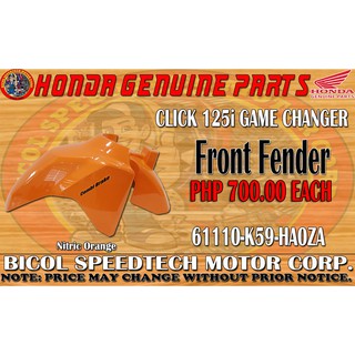 CLICK 125i GAME CHANGER FRONT FENDER (Genuine 61110-K59-HA0ZA)