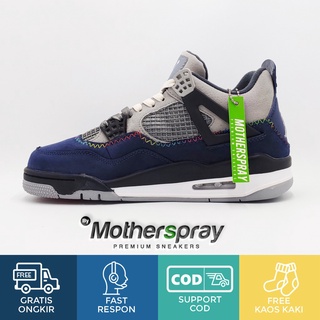 ☄Air Jordan Shoes 4 Channels La Vibes Dark Gray Navy Premium By Motherspray