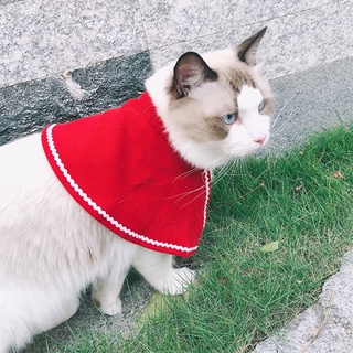 ∈❇Christmas Pet Cloak Hat Scarf Suit Cat Christmas Cloak Puppy Bib Pet Festival Costume Clothes (2)
