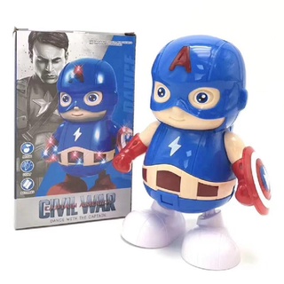 Marvel Avengers Hero Figure Model Iron Man, Spider Man, Hulk Electric Sound Light Music Dance Robot
