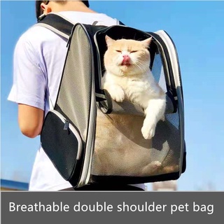 Pet bag portable breathable mesh zipper backpack foldable pet dog backpack suitable for small dogs and cats travel and hiking