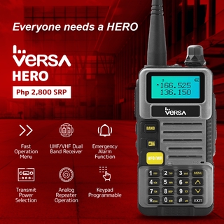 VERSA HERO Dual Band 5 Watts Two Way Radio 1 Year Warranty with FM Radio