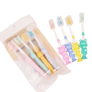 Baby (1Set/4pcs) Japan Soft-bristled Cartoon Kid Toothbrush High Quality
