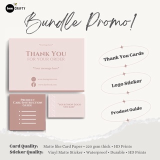 Customized Thank You Cards / Logo Sticker / Product Guide