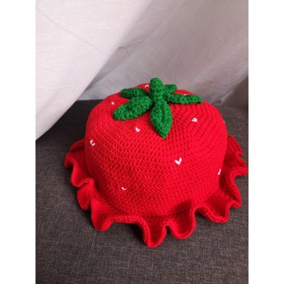 ✨Handmade Strawberry Bucket Hat Crochet for Adult and Baby✨ (5)