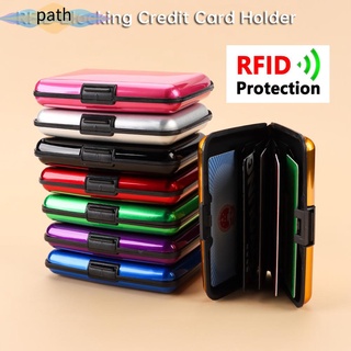 PATH Business RFID Wallet Waterproof ID Card Case Credit Card Holder Aluminum Men Women RFID Blocking Metal Anti-Theft Wallets Coin Purse/Multicolor
