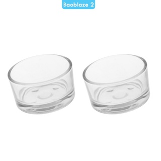 [NANA] 2 x Glass Reptile Feeding Dish Food Water Bowl Transparent Dia.4.5cm