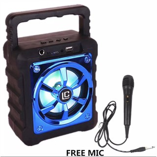 Super Bass Karaoke Stereo Portable wireless bluetooth speaker Free mic