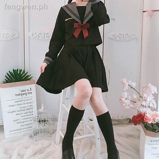 jk◄◑Cinderella spring model of orthodox JK uniform black sailor suit institute Japanese school clot (1)