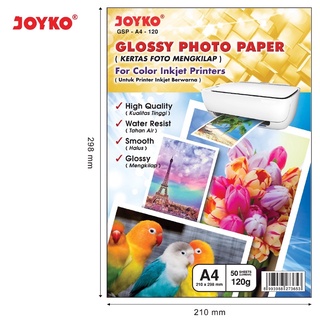 Joyko Glossy Photo Paper / Shiny Photo Paper GSP A4-120 (Contents: 50 Sheets)