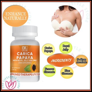 Authentic Dr. Vita Carica Papaya with Royal Jelly and Zinc - 500 mg
