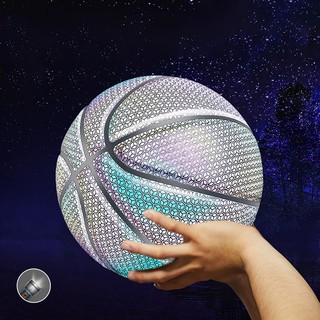 Holographic Glowing Reflective Basketball Lighted Glow Basketball Night Game (7)