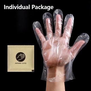 Individual Package Disposable Plastic Gloves For Kitchen Tools Living Protective Hands Transparent Food-Grade One-off Glove