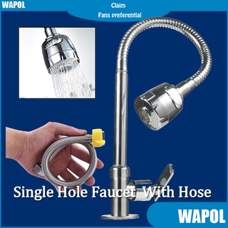 Wapol Faucet Stainless With Spray Flexible Faucet Kitchen Sink Faucet