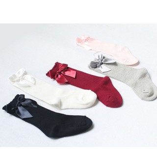 Lovely Baby Casual Kid Toddler Cotton Long Socks Knee High Bow for 0-4 Years
