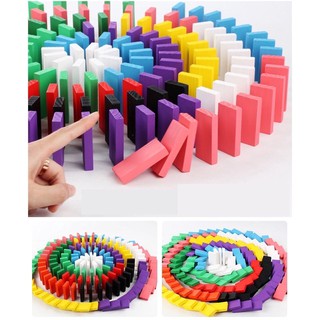 Luckyever 120pcs wooden colorful domino