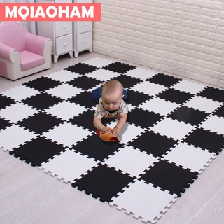 MQIAOHAM Baby EVA Foam Play Puzzle Mat 18pcs/lot Black and White Interlocking Exercise Tiles Floor