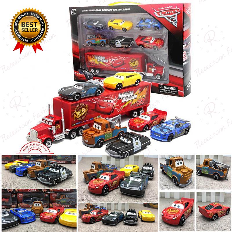 HOT Disney Pixar Cars Metal Model Toy Set Lightning McQueen Diecast Vehicle Kids Boy Birthday Gift