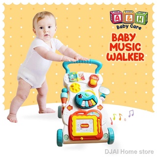 ❐✓♧Baby push Walker Toddler Trolley Sit-to-Stand Walker for Kid's Early Learning Educational Musical