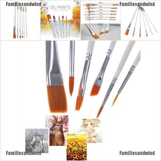 Familiesandwind 6Pcs Art Painting Brushes Set Acrylic Oil Watercolor Artist Paint Brush Set